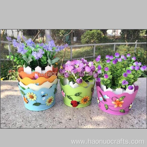 made Iron outdoor square planter flower pots